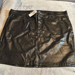 Black Pleather Mini Skirt